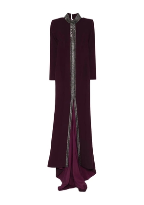 JEAN-LOUIS SABAJI crystal-embellished mermaid gown - Red