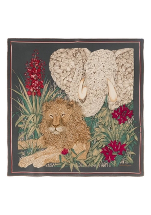 Ferragamo Pre-Owned 1970s lion-print scarf - Grey