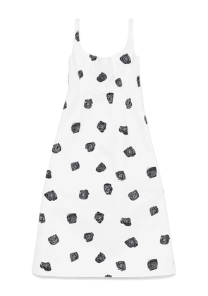 Marni rose-print midi dress - White