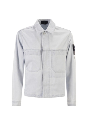 Stone Island patch-pocket denim overshirt - Blue