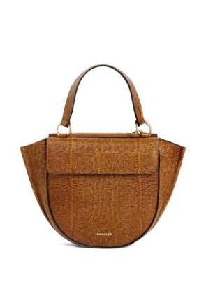 Wandler Hortensia lizard-effec satchel - Brown