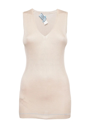 Prada Pre-Owned ribbed sleeveless top - Neutrals