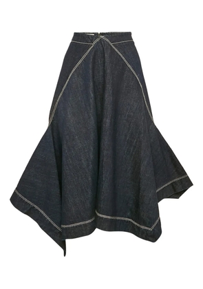 Marni Pre-Owned contrast-stitching assymetrical skirt - Blue