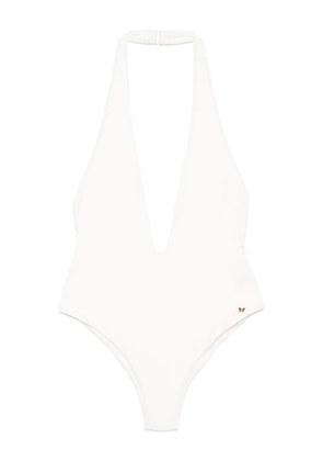 Kiki de Montparnasse Echauffe swim halter plunge one piece - Neutrals