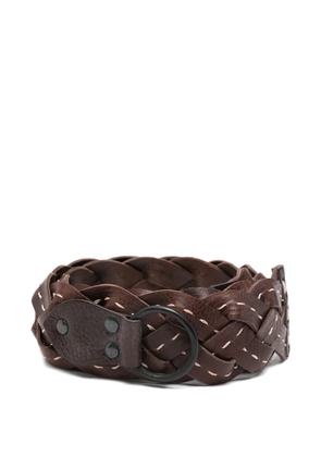 Romeo Gigli Pre-Owned 1990s braided leather belt - Brown