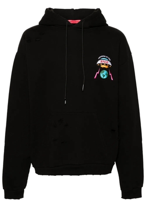 MEMBERS OF THE RAGE logo-patch distressed hoodie - Black