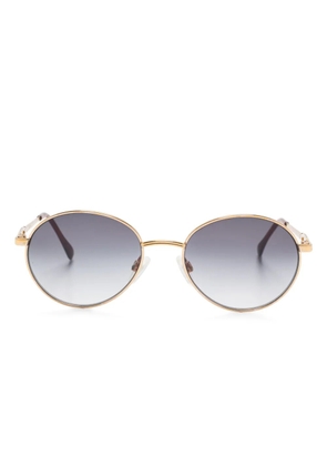 Saint Laurent Pre-Owned oval-frame sunglasses - Gold