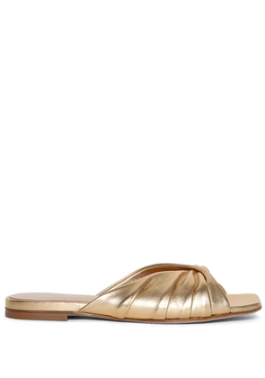 Gianvito Rossi draped metallic flat mules - Gold