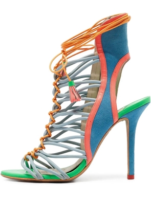 Sophia Webster pre-owned 110mm colourblock strappy sandals - Blue