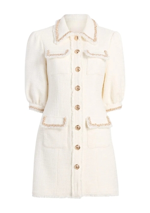Cinq A Sept encrusted braid button dress - White