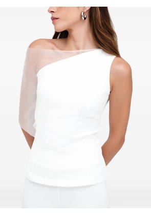 Marcella Zinnia asymmetrical-mesh blouse - White