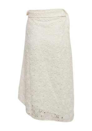 Victoria Beckham lace midi skirt - White