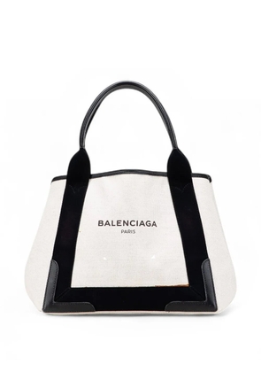 Balenciaga Pre-Owned 2017 Canvas Navy Cabas S tote bag - White