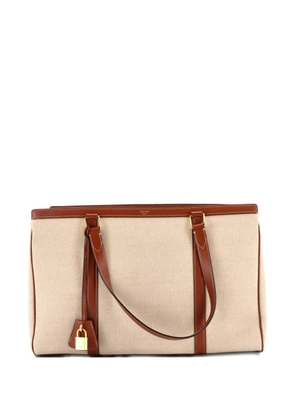 Celine Pre-Owned Cabas 16 Bag Canvas with Leather Medium tote bag - Brown