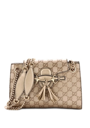 Gucci Pre-Owned Emily Chain Flap Guccissima Leather Small shoulder bag - Gold