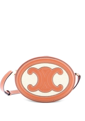 Celine Pre-Owned Triomphe Oval Canvas and Leather crossbody bag - Brown