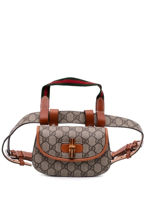 Gucci Pre-Owned 2016-2025 Mini GG Supreme Web Bamboo 1947 belt bag - Brown