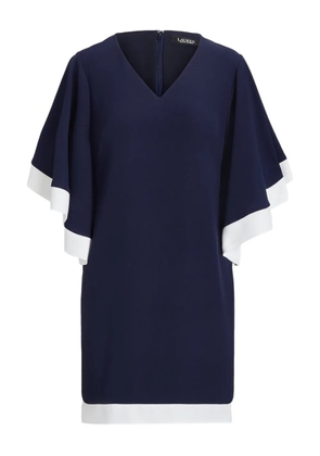 Lauren Ralph Lauren asymmetric sleeved mini dress - Blue