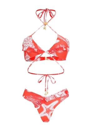 Amir Slama x Jade Picon starfish-print bikini - Red