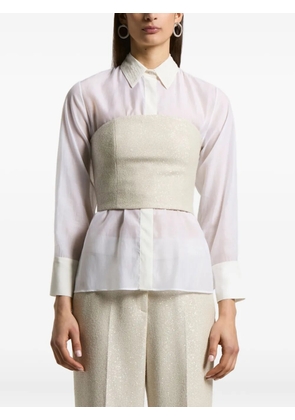 Peserico sequin-embellished strapless top - Neutrals