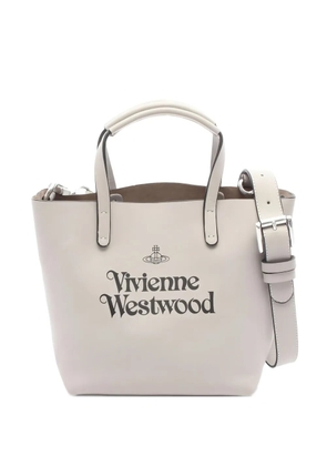 Vivienne Westwood Pre-Owned small 10's logo-detail leather tote bag - Neutrals