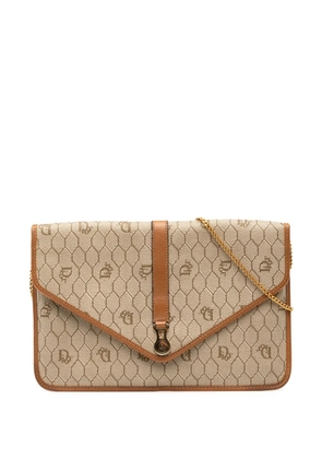 Christian Dior Pre-Owned 20th Century Honeycomb Coated Canvas Chain crossbody bag - Brown