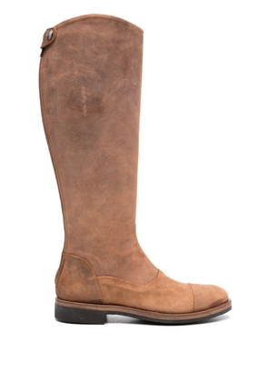 Alberto Fasciani zipped leather knee-length boots - Brown