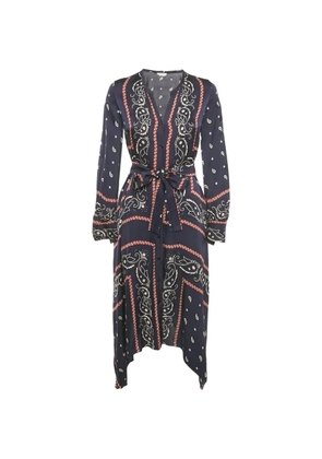 SANDRO buttoned belted midi dress - Blue