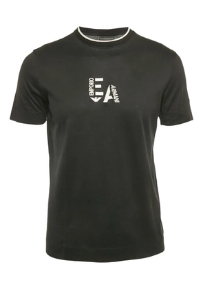 Emporio Armani Pre-Owned logo-embroidered T-shirt - Black