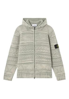 Stone Island patterned zip-up hoodie - Green