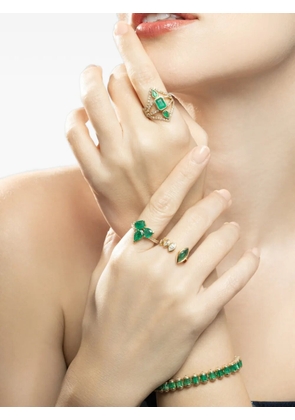 SHAY diamond and emerald cluster band ring - Gold
