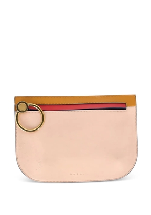 Marni Pre-Owned zip-fastening ring-detail clutch bag - Pink