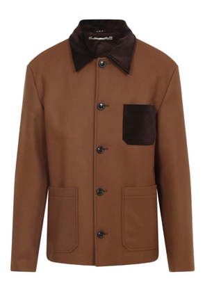 Marni textured-collar pocket jacket - Brown