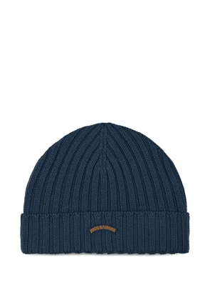 Paul & Shark ribbed beanie hat - Blue