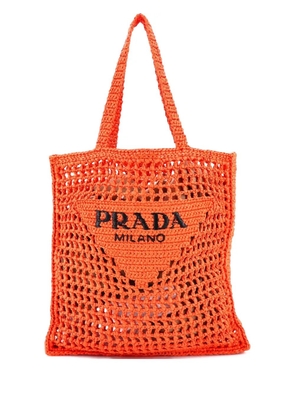 Prada Pre-Owned Triangle Logo Open Raffia tote bag - Orange