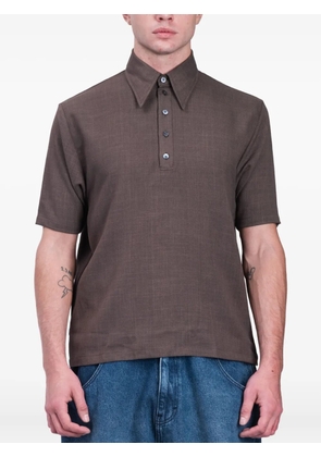 Willy Chavarria button-fastening polo shirt - Brown
