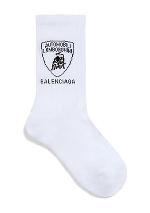 Balenciaga logo-jacquard socks - White
