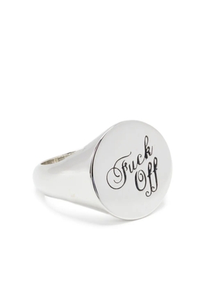 Stolen Girlfriends Club warm welcome signet ring - Silver