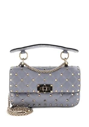Valentino Garavani Pre-Owned Rockstud Spike Flap Bag Quilted Leather Small crossbody bag - Blue