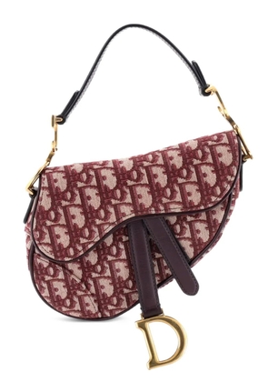 Christian Dior Pre-Owned Saddle Handbag Oblique Canvas Mini shoulder bag - Red