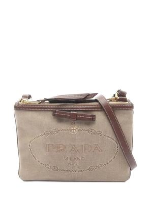 Prada Pre-Owned 2010s jacquard logo shoulder bag - Neutrals
