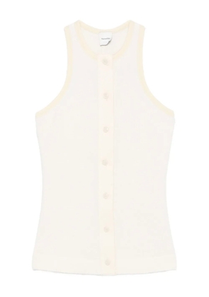 Nanushka ribbed button-placket top - Neutrals