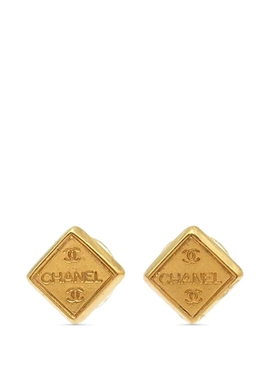 CHANEL Pre-Owned 1999 Gold Plated Logo Bullet Back Earrings costume earrings