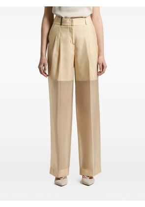 Peserico pleated-front sheer trousers - Neutrals