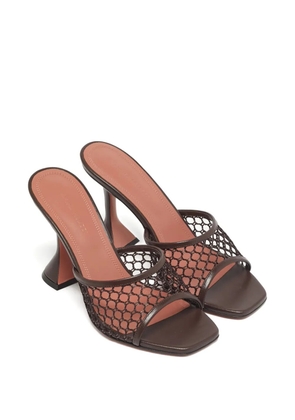 Amina Muaddi Lupita leather mules - Brown