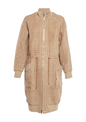 Balmain Pre-Owned drawstring-waist quilted coat - Neutrals