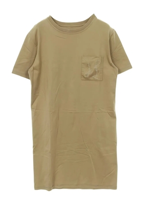 Hermès Pre-Owned 2000s Chaine d'Ancre crew-neck embroidered T-shirt dress - Green