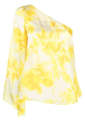 LIU JO one-sleeve floral-print blouse - Yellow