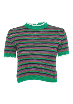 Miu Miu Pre-Owned crochet striped top - Green
