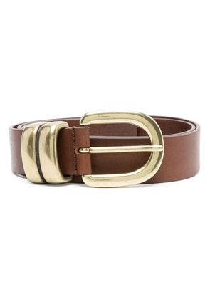 By Malene Birger round-buckle leather belt - Brown